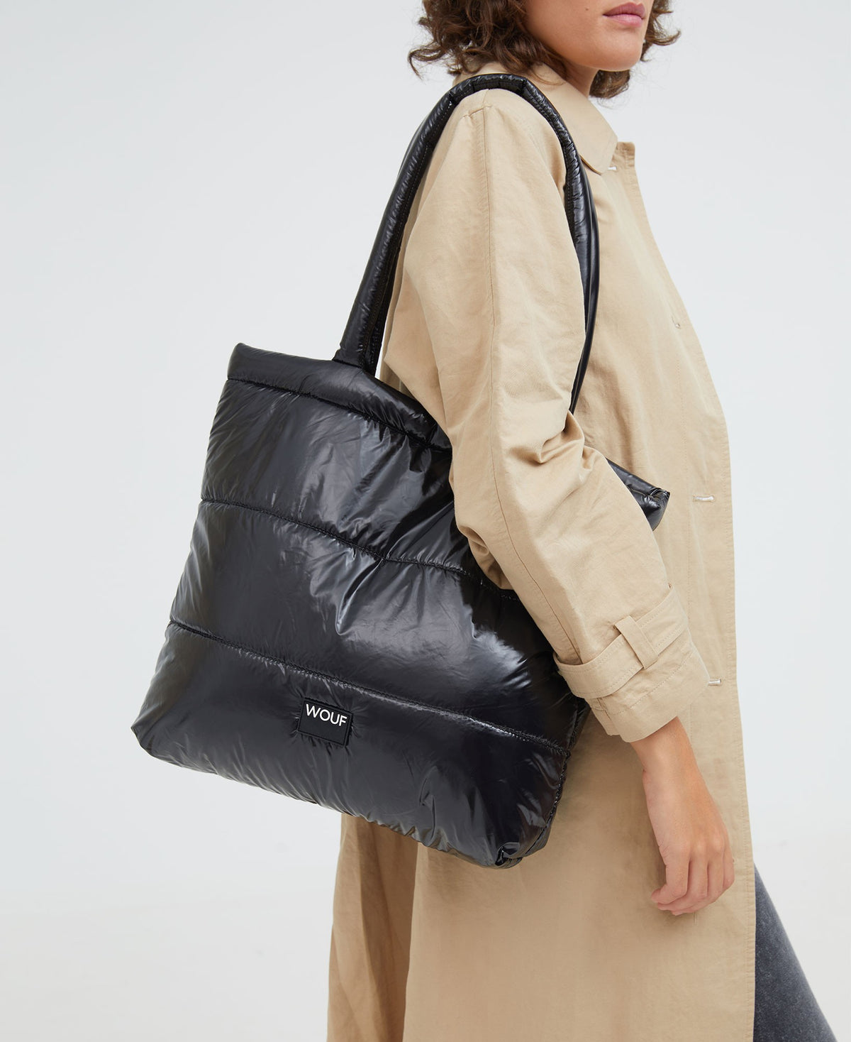 Black Glossy Tote Bag