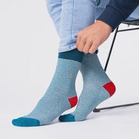 Cotton Socks Blue Green Stripe