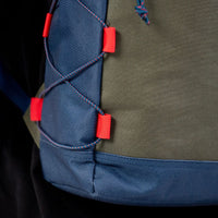 Roll Top Backpack - Navy and Khaki