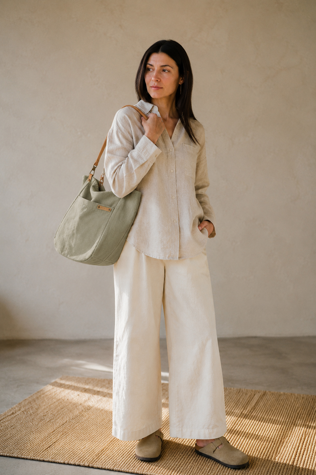 Large Shopper - Sage Green