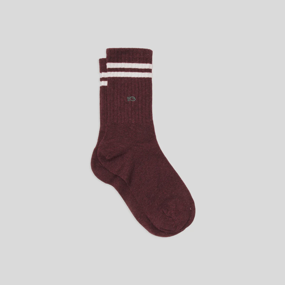 Retro Socks - Burgundy Beige Stripe