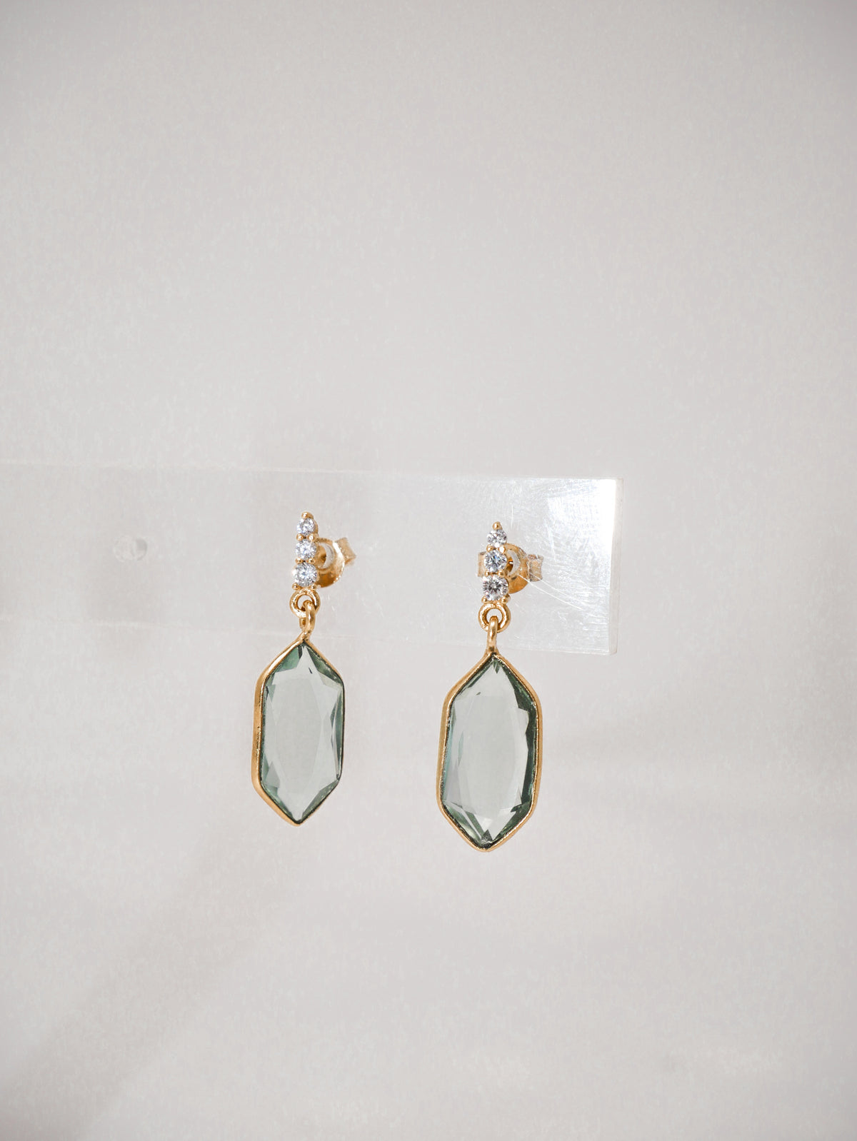 Hexa Amethyst Green Earrings