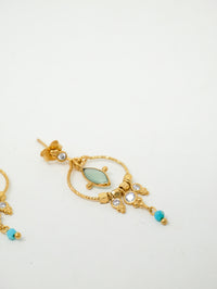 Kelly Earrings Chalcedony/Turquoise