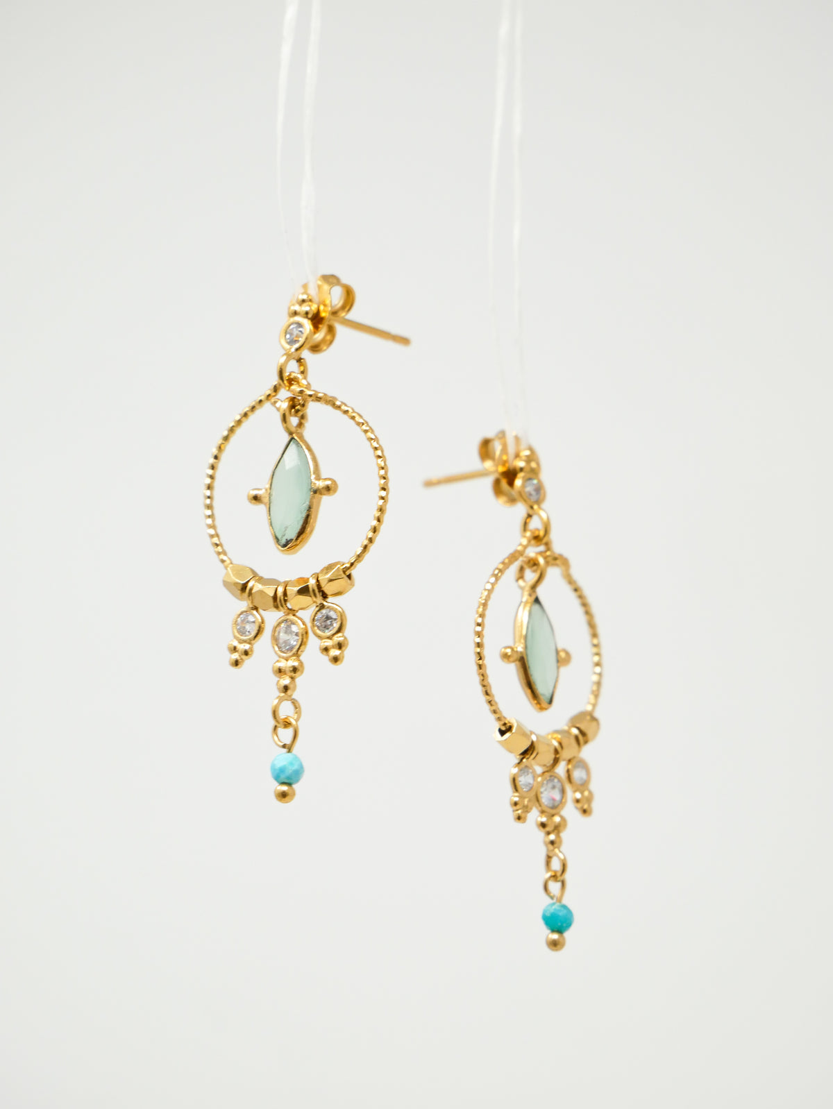 Kelly Earrings Chalcedony/Turquoise