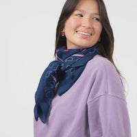 Organic Cotton Scarf - Navy / Pink