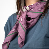 Organic Cotton Scarf -Purple / Beige