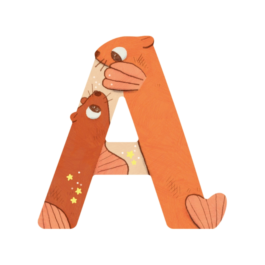 Wooden Letter A Orange