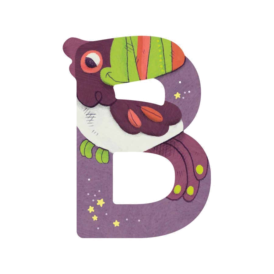 Wooden Letter B Purple