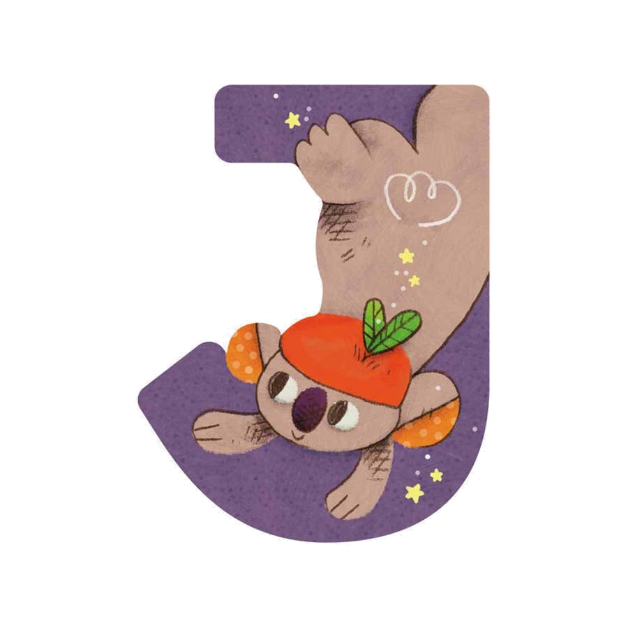 Wooden Letter J Purple