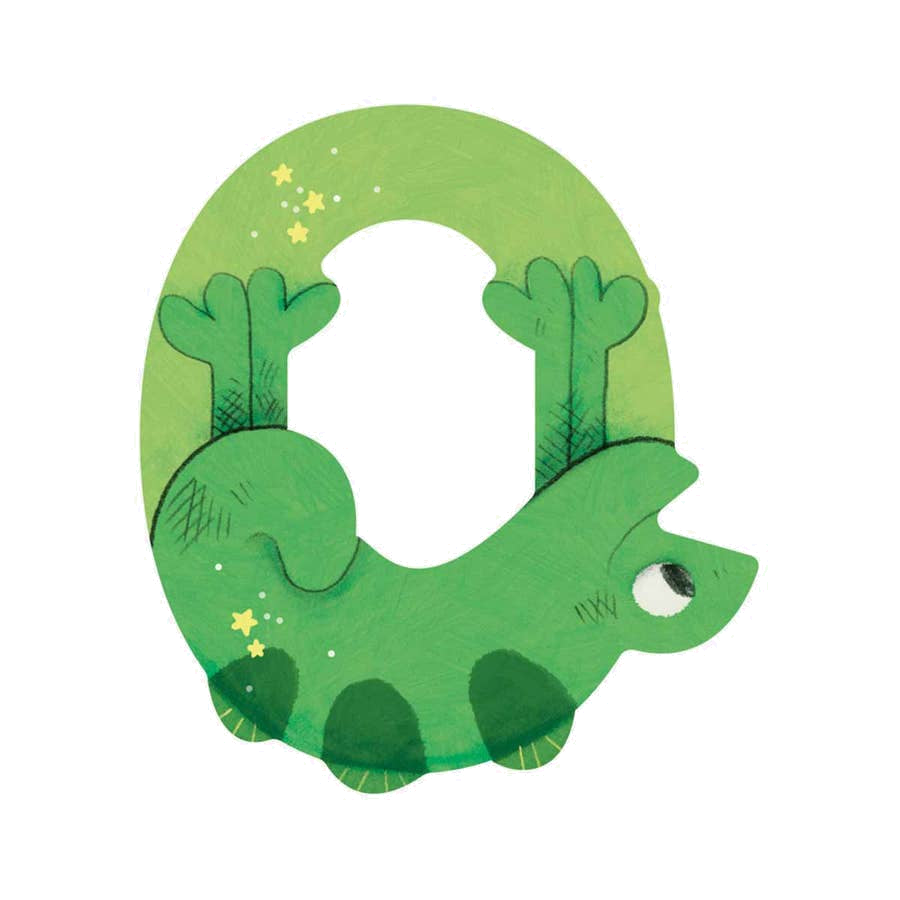 Wooden Letter O Green