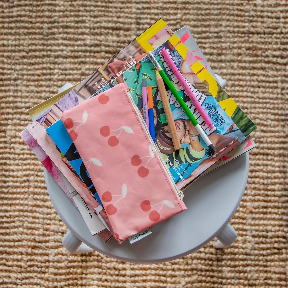 Pencil Case - Pink Cherries