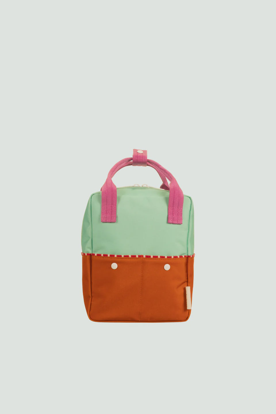 Kids Small Backpack - Towel Green + Gravel Orange