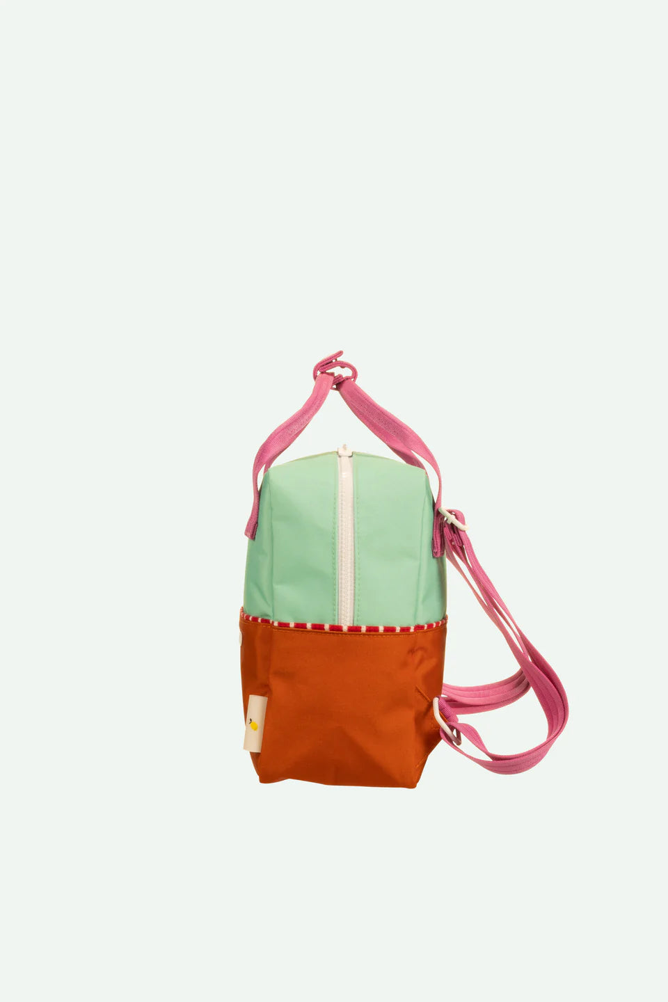 Kids Small Backpack - Towel Green + Gravel Orange