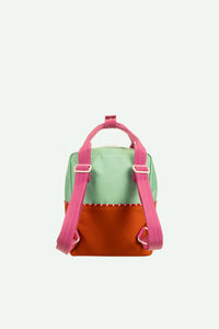 Kids Small Backpack - Towel Green + Gravel Orange