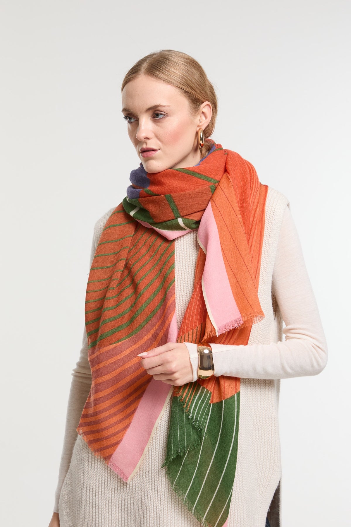 Orange Astre Scarf