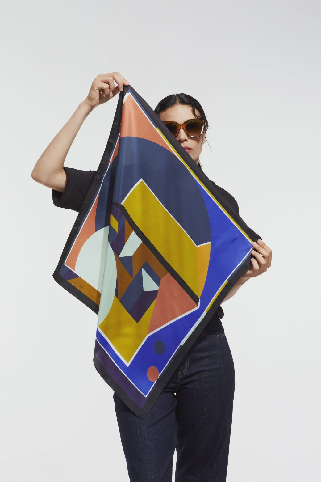 Ode Bleu Square Silk Scarf