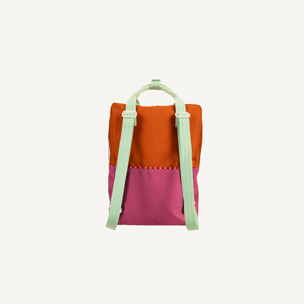 Kids Backpack Large - Gravel Orange + Rosette Pink