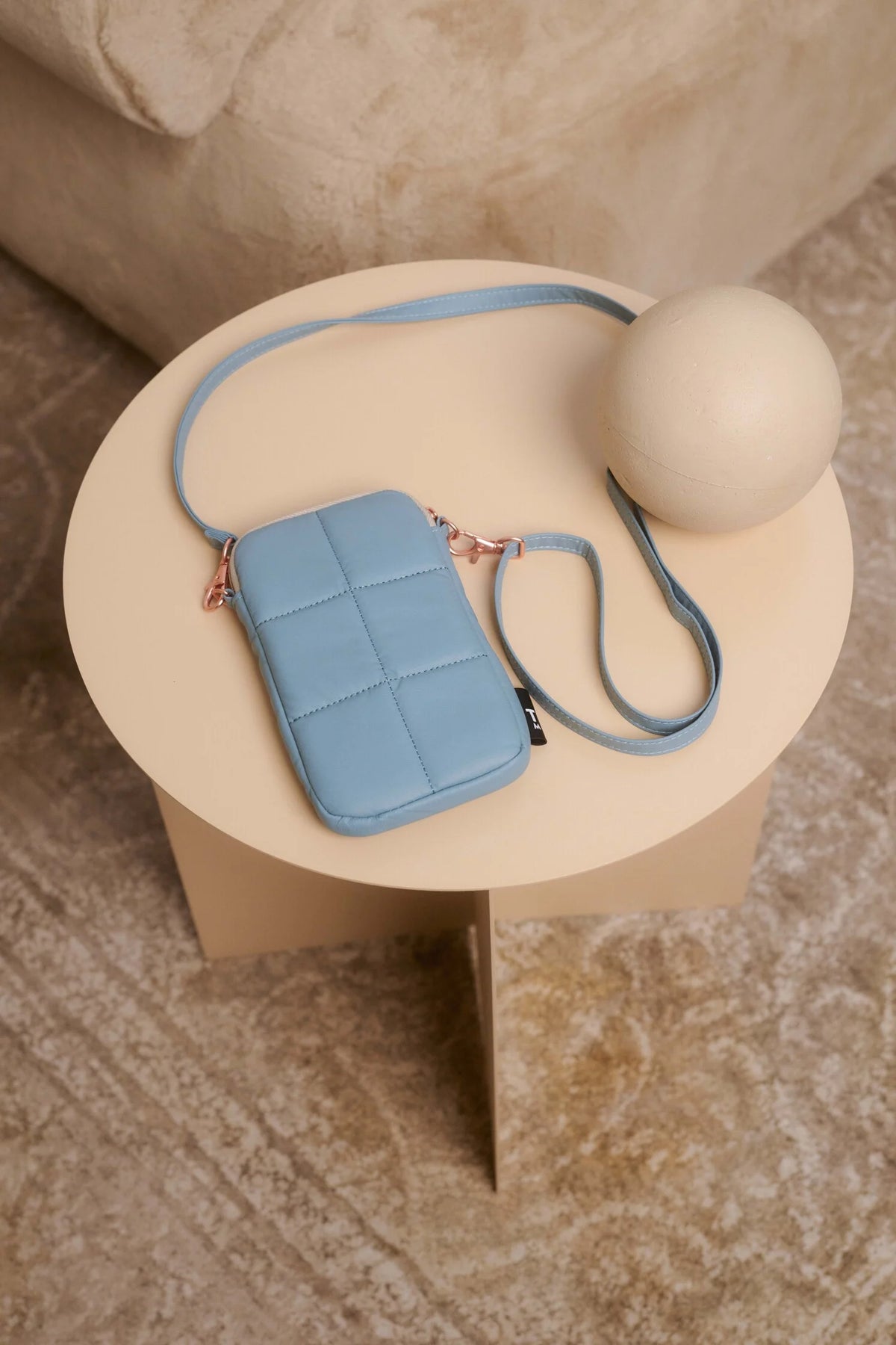 Luce Puffy Phone Pouch - Stone Blue