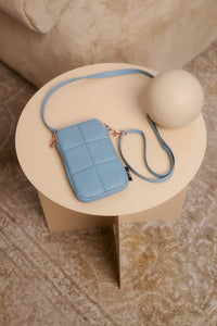 Luce Puffy Phone Pouch - Stone Blue