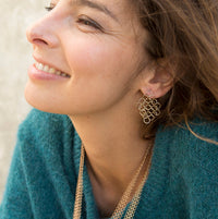 Louison Large Mesh Earrings Gold