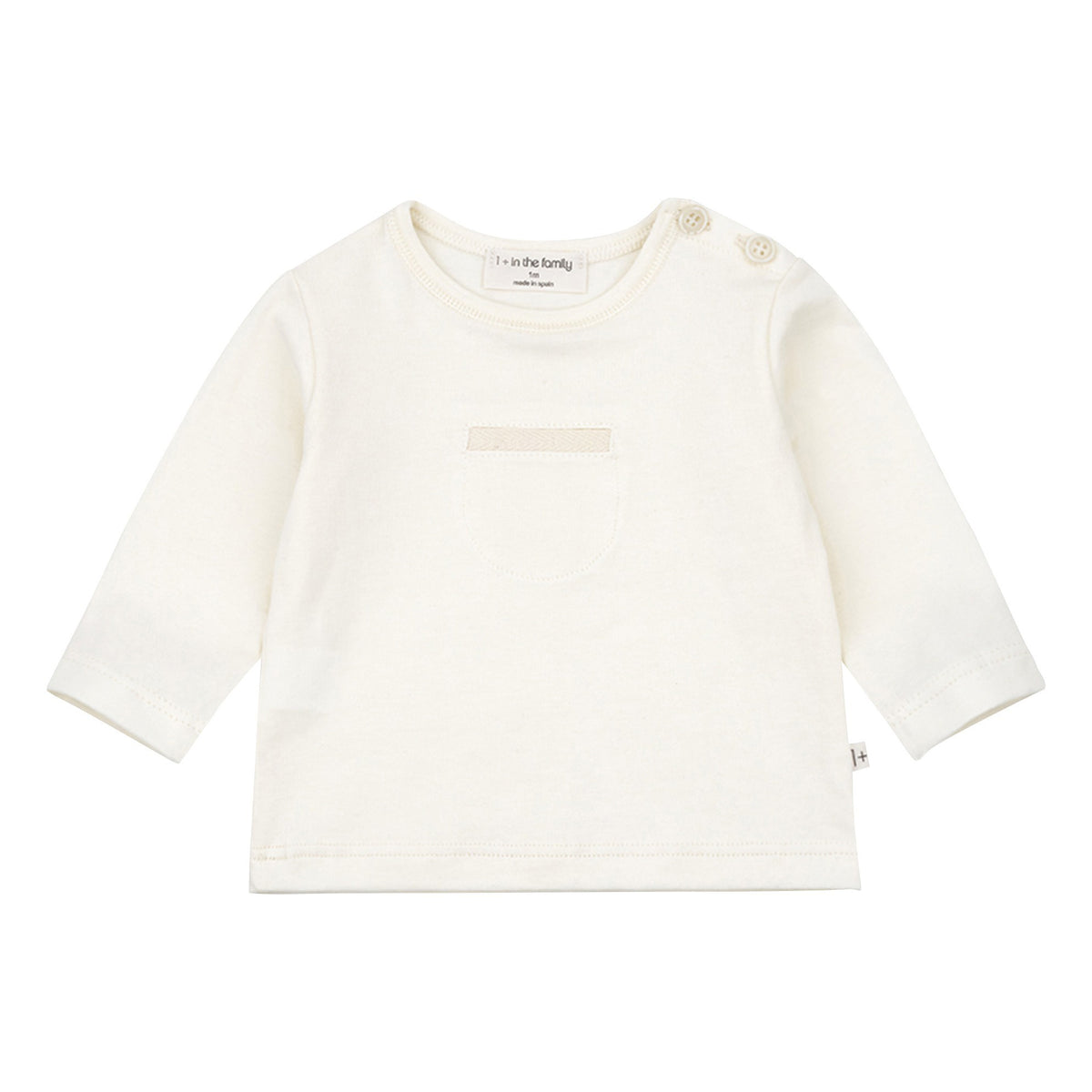 White top with shoulder buttons for baby