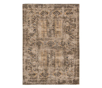 Full view of warm beige distressed rug