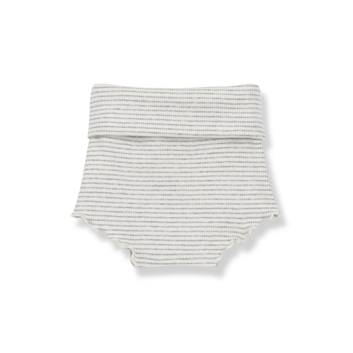 Baby bloomers, white and grey stripe stretch 