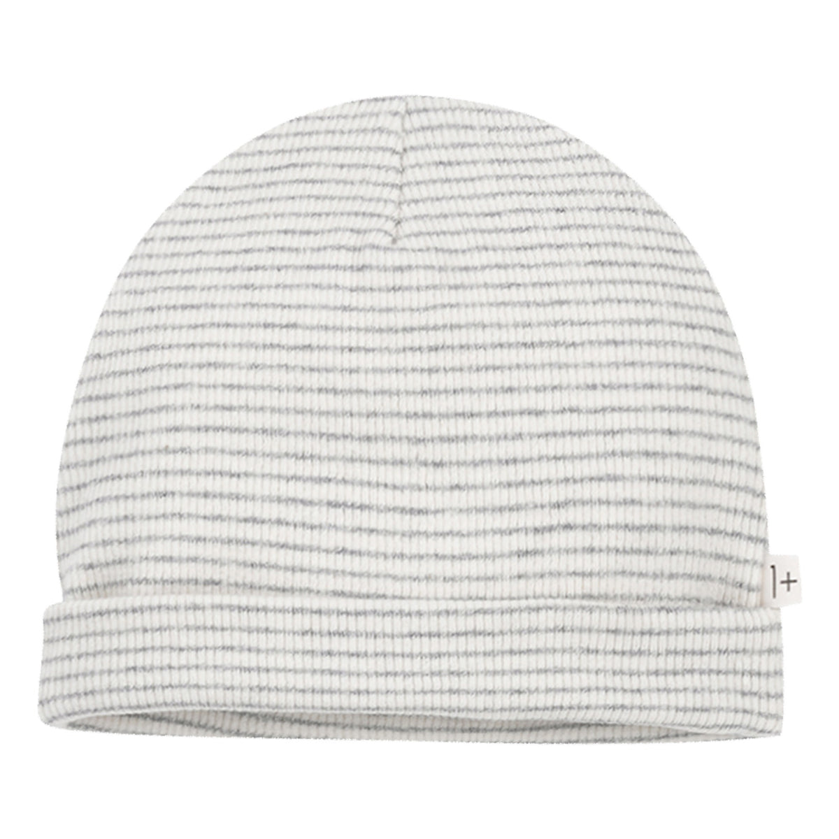 Grey and white organic cotton beanie for baby