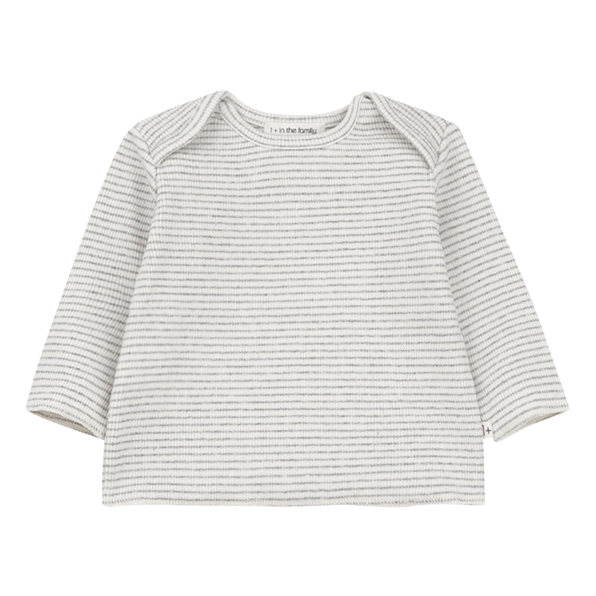 Grey and white striped top for baby 