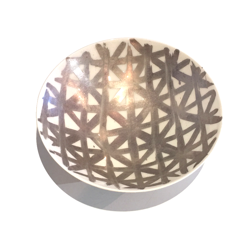 Porcelain Bowl - White with Silver