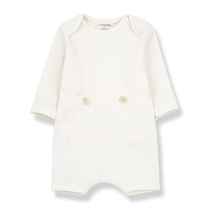 White jumpsuit for baby, button detail