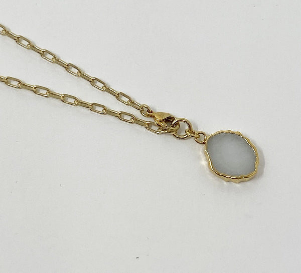 Baby Kurt Necklace/ Wrap Bracelet White Agate