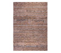 Full view of Earth tones moroccan nomad pattern rug. 