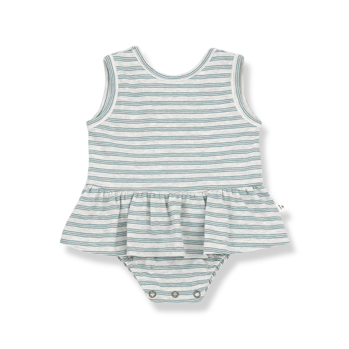 Mint green and white stripe baby dress 