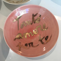 Coloured Bowls with Gold Writing