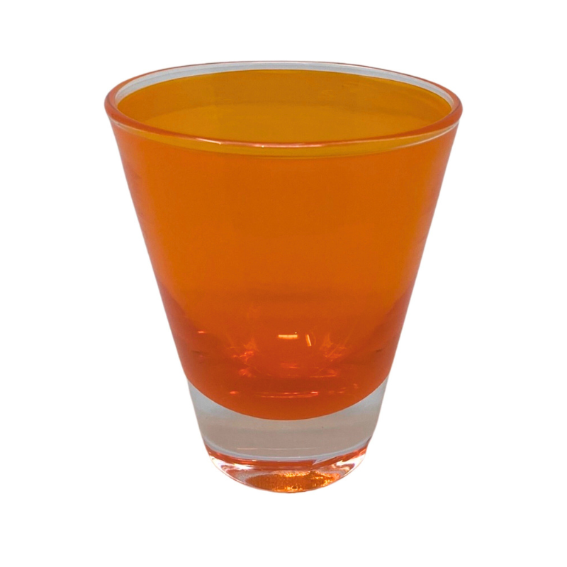 Clear Conical Wine/ Water Tumbler - Orange