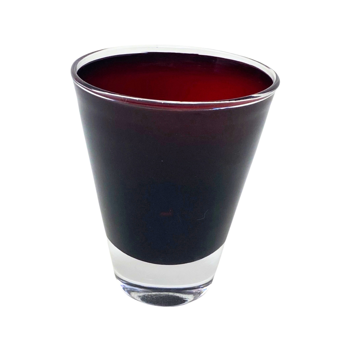 Clear Conical Wine/ Water Tumbler - Rouge