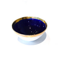 Golden Rimmed Mini 8cm Bowl - Dark Blue