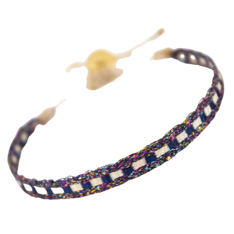 Argantina 120 Bracelet - Blue & Metallic Stripe