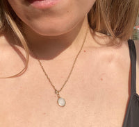 Baby Kurt Necklace/ Wrap Bracelet White Agate