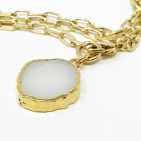 Baby Kurt Necklace/ Wrap Bracelet White Agate
