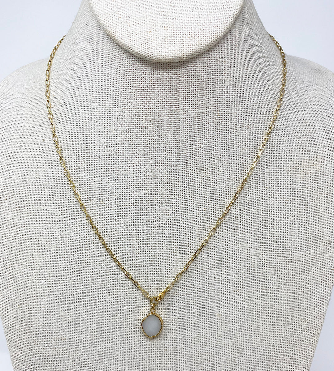 Baby Kurt Necklace/ Wrap Bracelet White Agate
