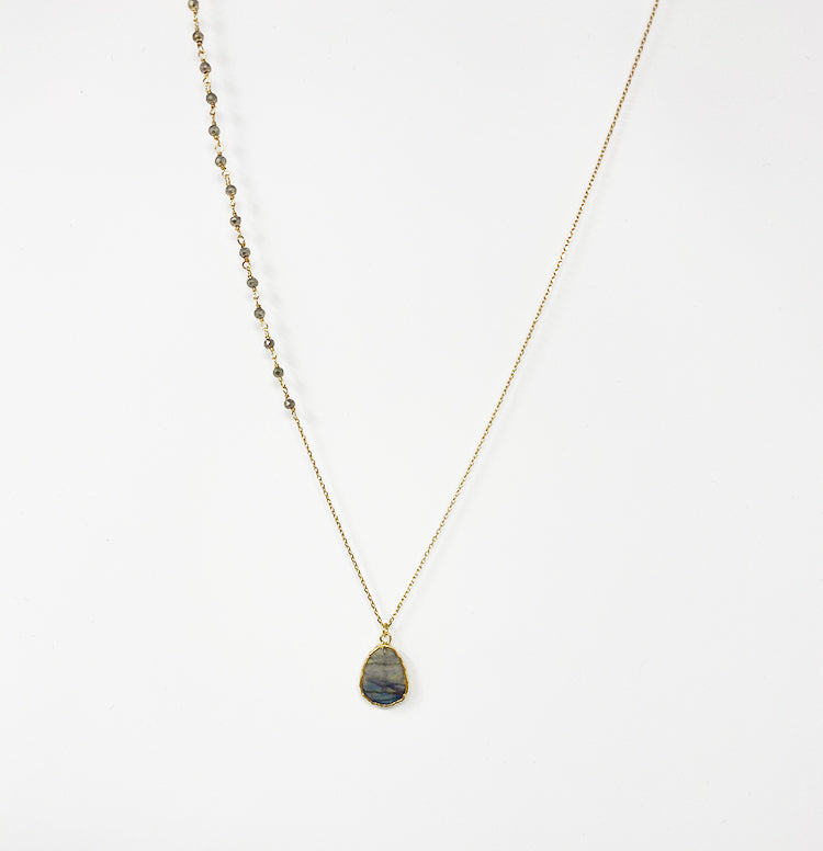 Gemma Pyrite & Labradorite Necklace