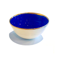 Golden Rimmed Mini 8cm Bowl - Dark Blue