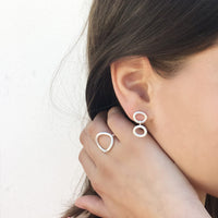 Nicola Double Earrings - Silver