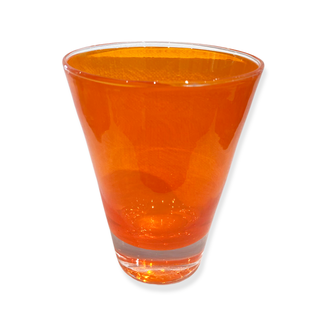 Clear Conical Glass Orange