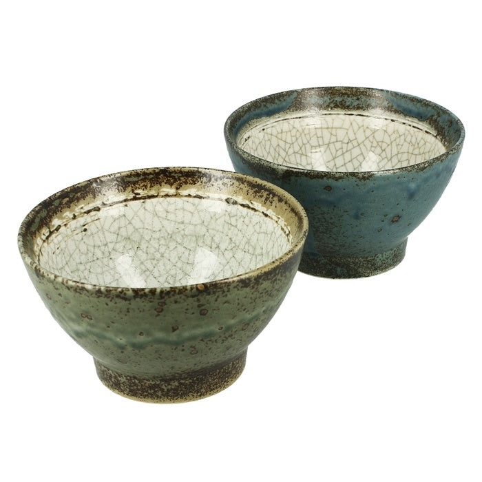 Set of Two Bowls - Olive + Blue