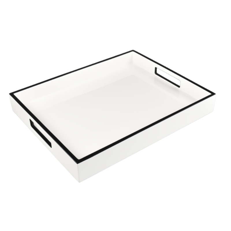 White & Black Lacquer Trays