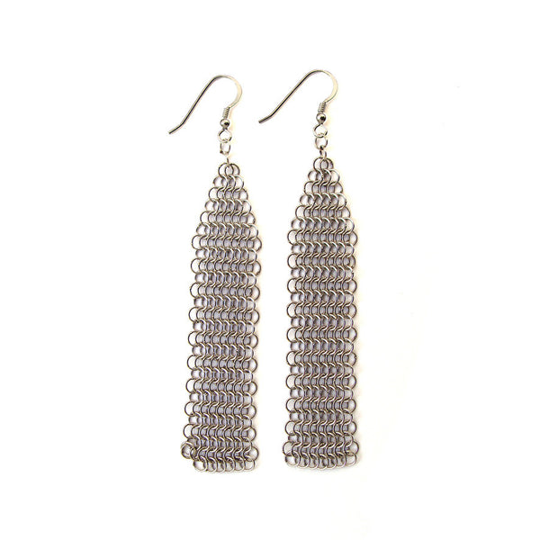 Collection B Fine Mesh Earrings Silver