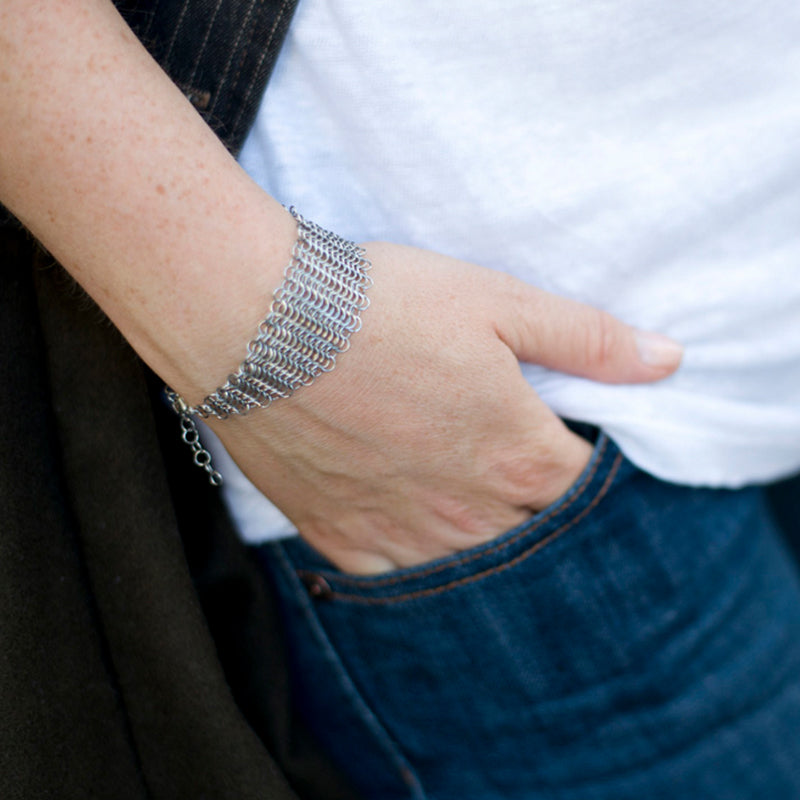 Collection B Chainmail Bracelet - Silver